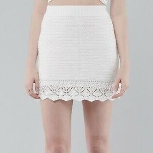 Hollister high waist crochet A-line stretch skirt size Large